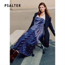 PSALTER诗篇2026夏季新款【精英松动】撞色吊带桑蚕丝连衣裙 藏蓝 M