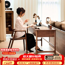 青春潮北美黑胡桃木实木书桌  去客厅化 沙发背后长条桌  客厅大长书桌 210*50*75cm