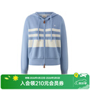 ELAND【绵羊毛】衣恋毛针织衫女长袖撞色外套开衫新款 浅蓝色(51)L/Blue M /165