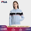 FILA 斐乐官方女士编织外套2026春新款时尚休闲基础拉链毛衣开衫 纯真蓝-LB L 170/88A/L