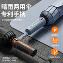 趣玩爱全自动折叠雨伞防风加固大暴雨学生上学专用防晒遮太阳伞晴雨两用 陨石黑-专利机械手柄【宽绑带一拉即收晴雨两用】