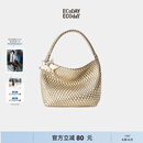 ECODAY包包女款中号编织包通勤托特包单肩手提婚包生日情侣礼物 My dear friend-B025X 香槟色 中号
