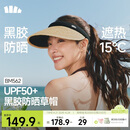 蕉下（beneunder）遮阳帽子草帽防晒帽女防紫外线太阳帽空顶帽黑胶BM562草藤棕