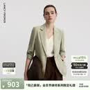 朗姿【Basic衣橱】律师系列气质职业通勤时尚百搭西装西服上衣 卡其绿色 M
