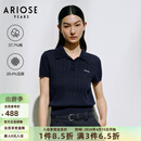 艾诺丝雅诗【商场同款】2026年夏季新款通勤polo领短袖针织衫上衣女50418107 暮色蓝 M