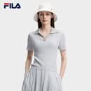 FILA 斐乐官方女子编织衫2026夏季新款时尚休闲简约修身短袖上衣
