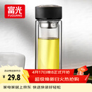 富光 男女士双层玻璃杯 水杯 支持团购定制 304杯子泡茶杯400ML黑