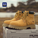 海澜之家HLA情侣靴大黄靴男舒适厚底马丁靴子男款 T249土黄色42
