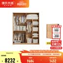 源氏木语实木儿童衣柜家用卧室收纳柜小户型推拉门落地柜子储物柜 【6】(原木色)1.6米移门衣柜