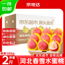 京地达春雪水蜜桃新鲜桃子净重2斤单果150g+脆甜大果源头直发包邮