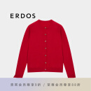 ERDOS 24早秋精纺圆领修身显瘦百搭长袖基础款通勤风女开衫羊绒衫 中世纪红 165/84A/M