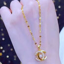 【镇店之宝】爆款2026灵动CC项链高级设计感小众轻奢通勤钛钢项链 精美双c镶砖项链【送精美礼盒】