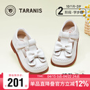 泰兰尼斯春季女童小皮鞋宝宝软底学步鞋儿童公主鞋 21码