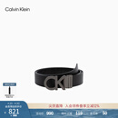 Calvin KleinJeans男士真皮商务休闲ck双面金属字母带头牛皮革腰带皮带礼物