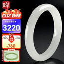 印象眸 【臻选级】和田玉手镯白玉镯子平安镯内径约55-56mm送女友