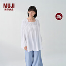 MUJI IDEE 女式 强捻 方领罩衫 女士衬衫女装 26年春夏新品 GA70CC6S 米白色 M 155/80A