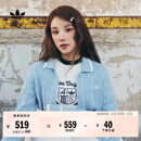 adidas宋雨琦同款经典复古针织开衫女秋冬阿迪达斯官方三叶草   粉蓝   M