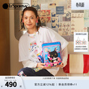 LeSportsac乐播诗新款NEWNEW联名系列可爱猫ipad平板收纳包手拿包 牛牛与乌冬通电话