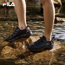 FILA波光1+溯溪鞋|斐乐运动凉鞋男鞋2026夏季新款防滑透气运动鞋 黑/影黑灰-BD 42