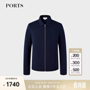 PORTS宝姿男装秋冬商务休闲拉链夹克衫MM9K073NZF057 NAVY BLUE M