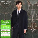 报喜鸟羊毛大衣男装 可拆卸鹅绒内胆毛呢外套KEBS253060U海军蓝 M-46