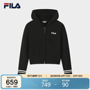 FILA 斐乐官方女士编织衫冬季休闲宽松连帽拉链毛衣开衫