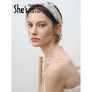 She's茜子巴比耶序曲巴洛克工艺珍珠编织发带头带新娘宴会头饰生日礼物 灰银色H0