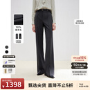 朗姿纯羊毛长裤气质高级感西裤春季新款黑色职业西装裤女士 深灰色2 S