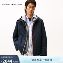 Tommy Hilfiger秋冬男装商务户外潮流休闲通勤撞色门襟连帽棉服夹克外套