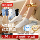京东京造儿童袜子春夏季薄款网眼男童短筒棉袜12-18岁中大童22-24CM