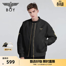 BOY LONDON【伦敦塔桥】短款棉服情侣冬仿烫金潮流棉衣外套N29008 黑色 L