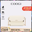 COOGI女士包包女款轻奢品牌单肩包斜挎女包情人节生日礼物女送老婆女友 米白色