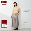 MUJI 女式 汉麻 水洗茧形裙长半身裙女裙子26年夏季女装 BE21EA6S 淡黄色 S (155/62A)