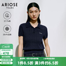 艾诺丝雅诗【商场同款】2026年夏季新款通勤polo领短袖针织衫上衣女50418107 暮色蓝 M