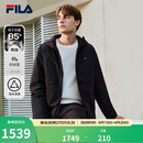 FILA 斐乐官方男士羽绒服冬季新款时尚休闲基础保暖连帽外套 正黑色-BK L 175/96A/L