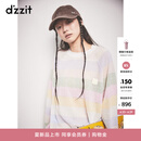 DZZIT地素针织衫2026夏季新款多巴胺彩虹条纹宽松罩衫上衣女3K2EE0129 彩色 XS