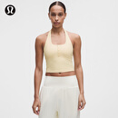 lululemon丨Ribbed Nulu 女士罗纹亨利领挂脖运动背心 B/C LW1FXDS 奶油黄 S /6