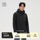 KOLON SPORT/可隆雨脊防水夹克 男子户外透湿防风耐磨2L冲锋衣2级 LHJK6MNT01-BK 黑色 XL 180/100A