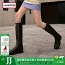 HUNTER【修饰腿型】户外露营女鞋Refined防水防滑高筒靴长筒靴网红女靴  哑光黑色/黑红色logo/BLK 39