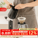 泰摩进阶手冲咖啡壶套装 磨豆机温控壶咖啡器具男女生礼物生日礼盒 进阶型套装-【栗子C5|曜石黑】