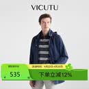 威可多（VICUTU）男士风衣商务通勤休闲简约风衣VBS22142461 藏青 180/100B