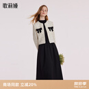 歌莉娅（GOELIA）套装女冬季小香风短外套黑色连衣裙两件套1BCRAB010 31C黑白色织 M