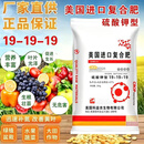 元族复合肥美国进口硫酸钾19-19-19高效速溶肥专用农用通用平衡肥果蔬 白颗粒100斤装【果蔬推荐】
