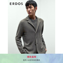 ERDOS 弹力宽松简约大气外套翻领翻花干练雅致通勤男开衫羊绒衫 奶咖色 XL 180/100A
