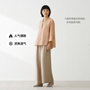 MUJI 女式 汉麻水洗宽版裤女装裤子女款长裤休闲裤阔腿裤26年春夏 淡黄色 M （160/66A ）