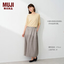 MUJI 女式 汉麻 水洗茧形裙长半身裙女裙子26年夏季女装 BE21EA6S 淡黄色 S (155/62A)