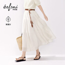 伊芙丽（eifini）朱珠代言【经典延续】优雅百搭休闲显瘦高腰雪纺蛋糕长款半裙女 米白 M 105-120斤