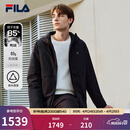 FILA 斐乐官方男士羽绒服冬季新款时尚休闲基础保暖连帽外套 正黑色-BK L 175/96A/L