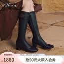 73Hours女鞋蒙马特冬季新款高跟长筒靴英伦风时装靴子瘦瘦靴 黑色 37