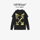 OFF-WHITE™情侣装新款假两件叠层连帽卫衣 黑色 M